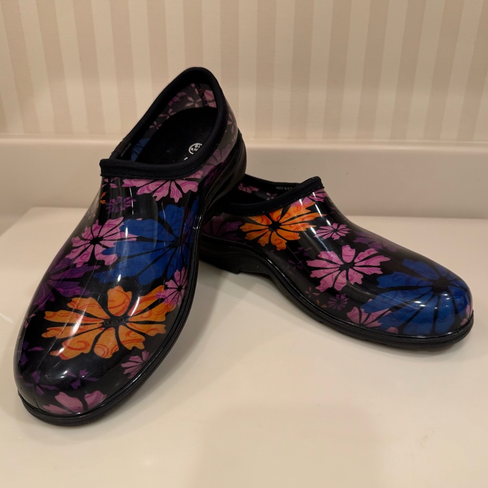 Sloggers Waterproof Floral Flower Power Comfort Rain And Garden Shoes - Picture 12 of 16